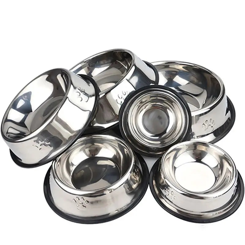 Paw-Safe Stainless Steel Dog Bowl - Skidproof Anti-Ant Design, Perfect for All Breeds, Available in 6 Sizes