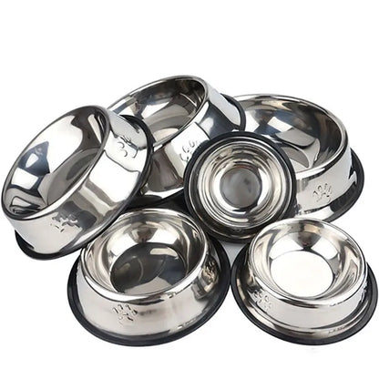 Paw-Safe Stainless Steel Dog Bowl - Skidproof Anti-Ant Design, Perfect for All Breeds, Available in 6 Sizes