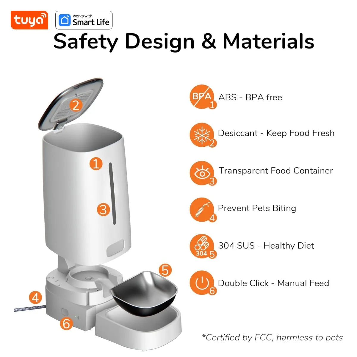 Smart WiFi Automatic Cat Feeder for Two Cats - 4L Food Dispenser with APP Control, Dual Stainless Steel Bowls, and Low Food Alarms
