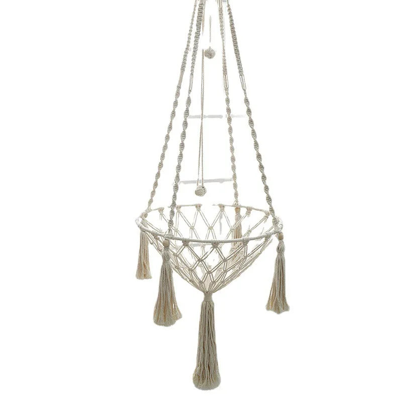 Cozy Winter Cat Hammock - Hand Woven Cotton Rope Swing for Indoor Kittens