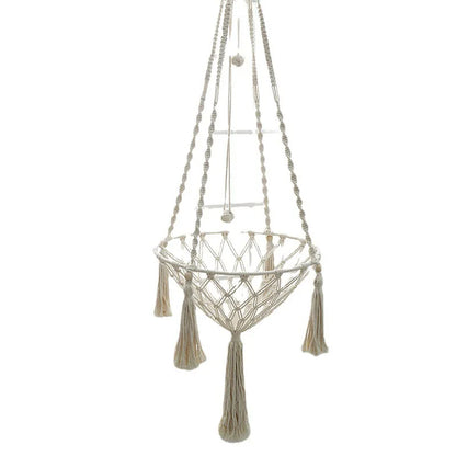 Cozy Winter Cat Hammock - Hand Woven Cotton Rope Swing for Indoor Kittens