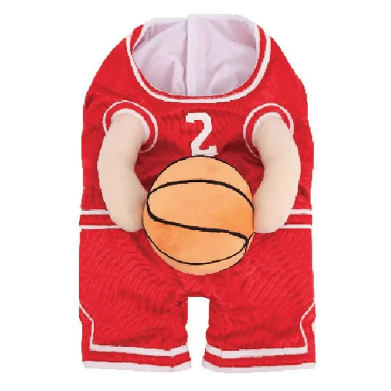 Adorable Dog Basketball Costume with Matching Ball - Perfect T-Shirt for Small Pets This Autumn!