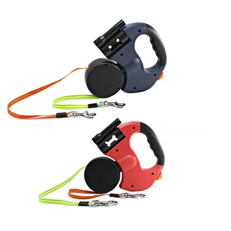 LED Automatic Retractable Dog Leash for Two - Control Your Pups with Ease!