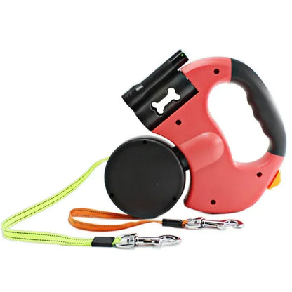 LED Automatic Retractable Dog Leash for Two - Control Your Pups with Ease!