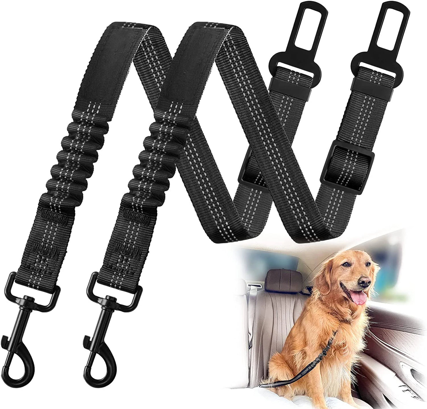 Secure Your Pet's Safety with Our Adjustable Dog Car Seat Belt - Perfect for Travel!