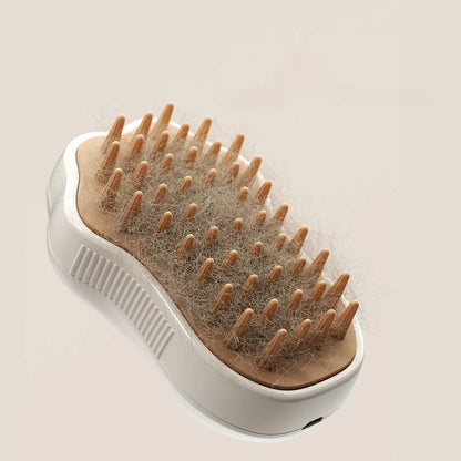 3-in-1 Electric Pet Grooming Brush with Steam Spray - Effortless Cat & Dog Hair Removal and Massage Comb