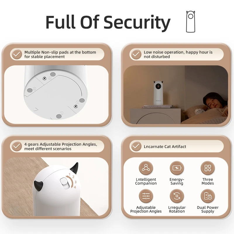 Exciting Automatic Cat Toy: Interactive Smart LED Laser Teaser for Indoor Play with Your Feline Friend