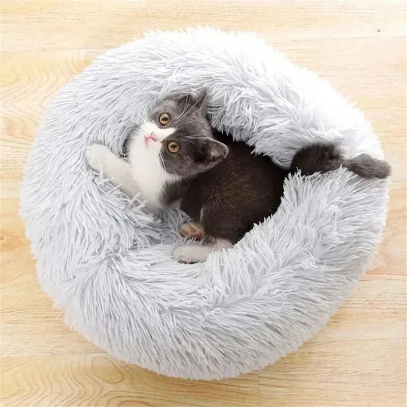 Cozy 40Cm Plush Cat Bed - Warm and Soft Nest for Your Furry Friend