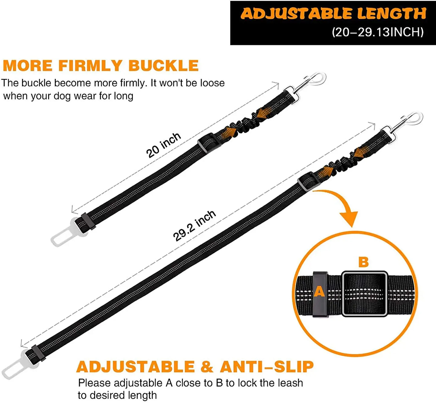 Secure Your Pet's Safety with Our Adjustable Dog Car Seat Belt - Perfect for Travel!
