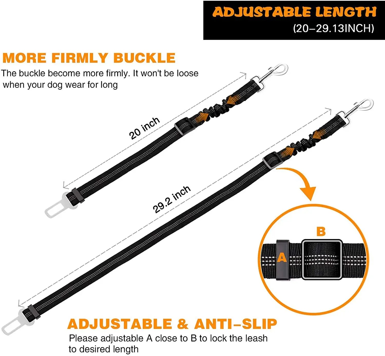 Secure Your Pet's Safety with Our Adjustable Dog Car Seat Belt - Perfect for Travel!