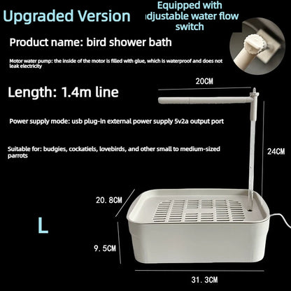 Elevate Your Parrots' Bathing Experience with Our Innovative Automatic Circulating Bird Shower Basin