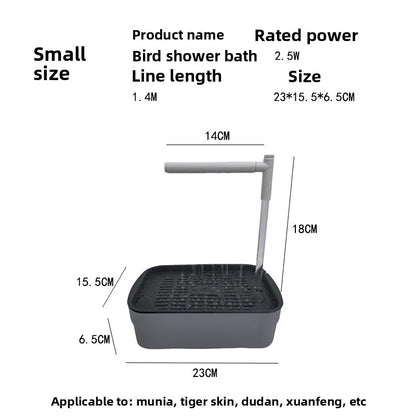 Elevate Your Parrots' Bathing Experience with Our Innovative Automatic Circulating Bird Shower Basin