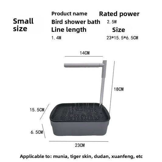 Elevate Your Parrots' Bathing Experience with Our Innovative Automatic Circulating Bird Shower Basin