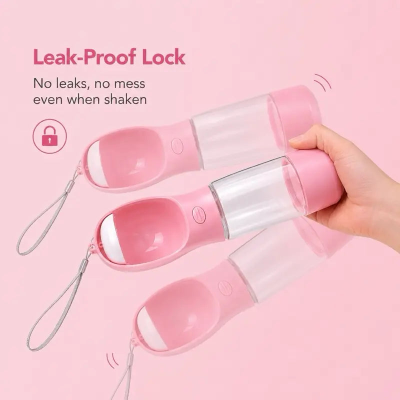 Ultimate 3-in-1 Portable Dog Water Bottle: Hydration, Nourishment, and Convenience for Your Adventures!