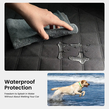 Premium Dog Car Seat Covers for Large Dogs - Spacious, Waterproof, and Safe for Calmer Rides with 450 Lb Anti-Collapse Honeycomb Base - Includes 1300 GSM Car Drying Towel!