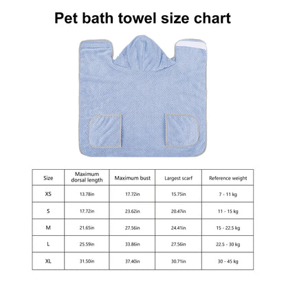 Transform Bath Time with Our Premium Hooded Microfiber Dog Bathrobe - Super Absorbent, Multi-Size, and Machine Washable for Ultimate Pet Comfort