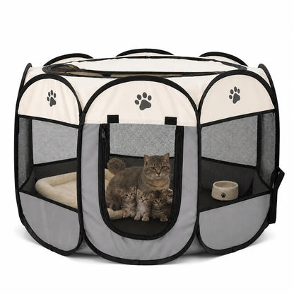 Ultimate Portable Pop-Up Pet Playpen for Small Dogs & Cats - Breathable Mesh & Durable Oxford Fabric for Indoor/Outdoor Fun with Convenient Carry Bag (Perfect for Rabbits)