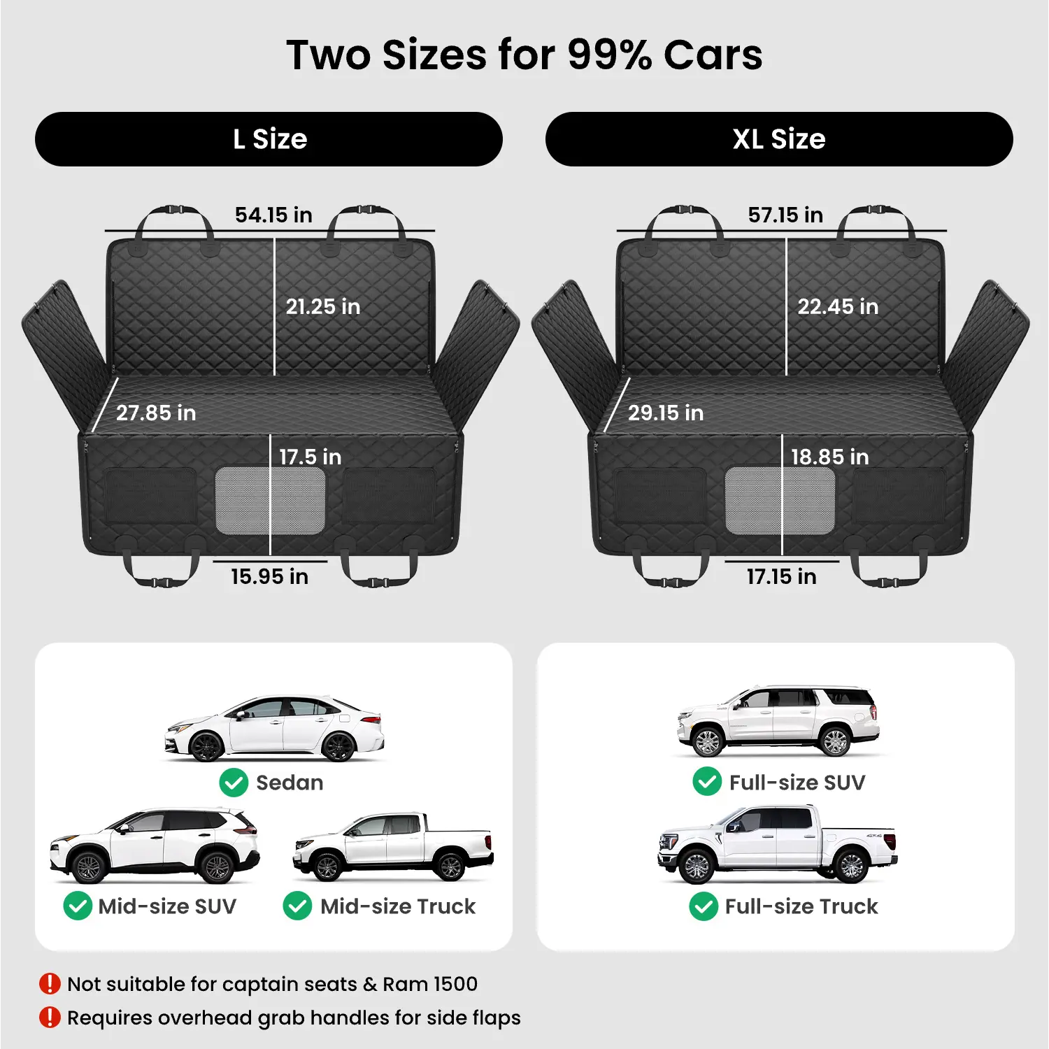 Premium Dog Car Seat Covers for Large Dogs - Spacious, Waterproof, and Safe for Calmer Rides with 450 Lb Anti-Collapse Honeycomb Base - Includes 1300 GSM Car Drying Towel!