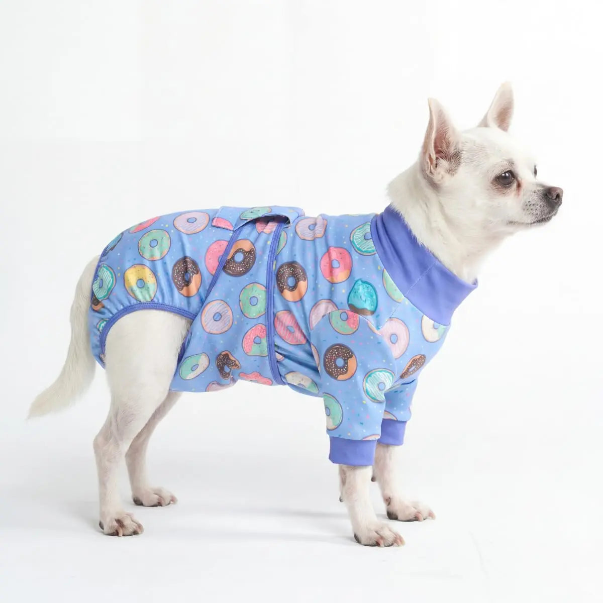 Spark Paws Dog Surgery Recovery Suit - The Ultimate Comfort Solution for Post-Surgery Pets, Soft Anti-Lick Onesie for Spay/Neuter Recovery - Donuts - Size S