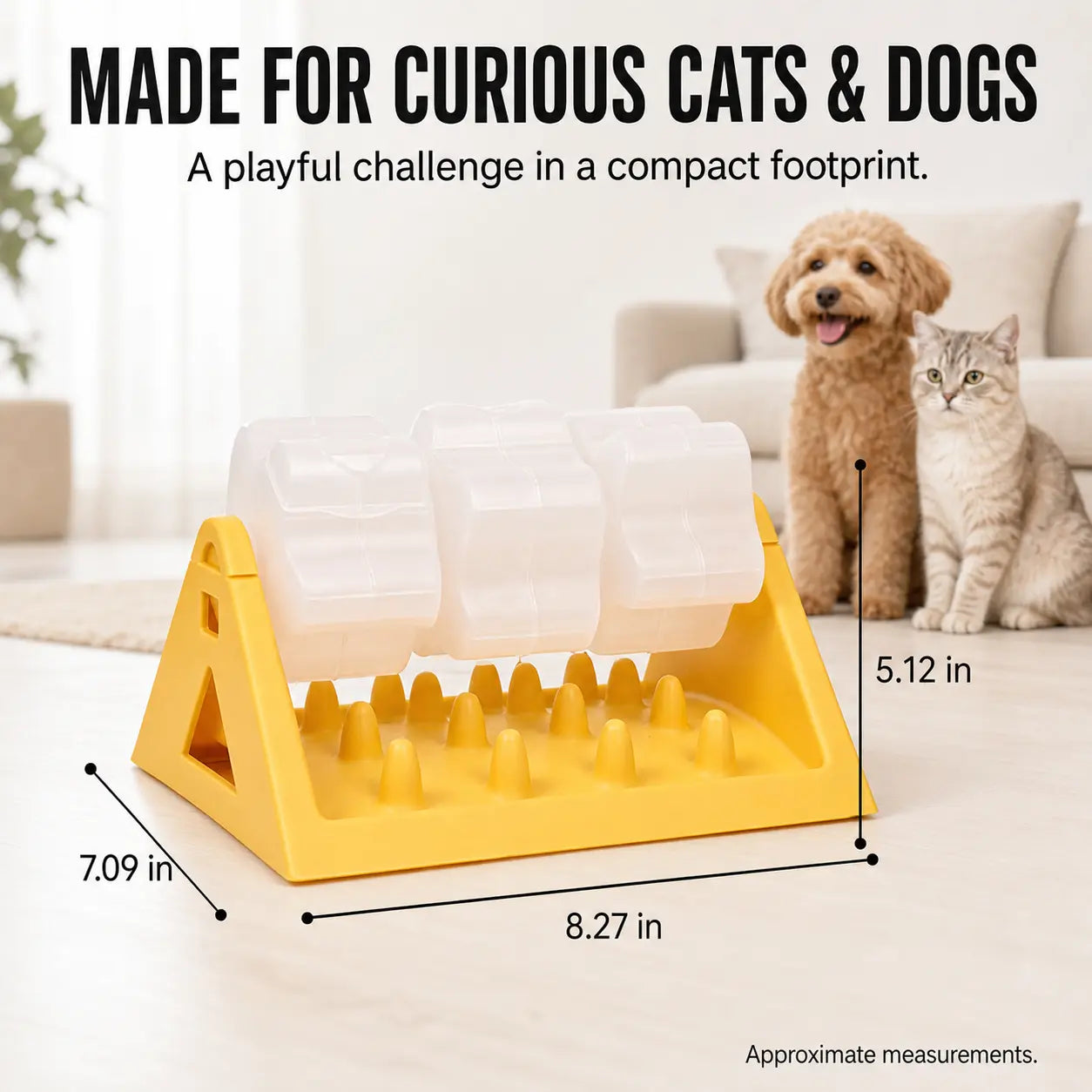 Engage Your Pet with the Smartwell 360-Degree Spin Action Dog Treat Dispenser - Interactive Puzzle Feeder with 3 Removable Chambers for Slow Feeding Fun!