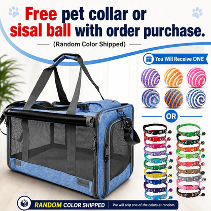Ultimate Comfort and Style: Airline Approved Soft-Sided Pet Carrier for Medium/Large Cats and Small Dogs - Lightweight, Foldable, and Available in Pink or Blue