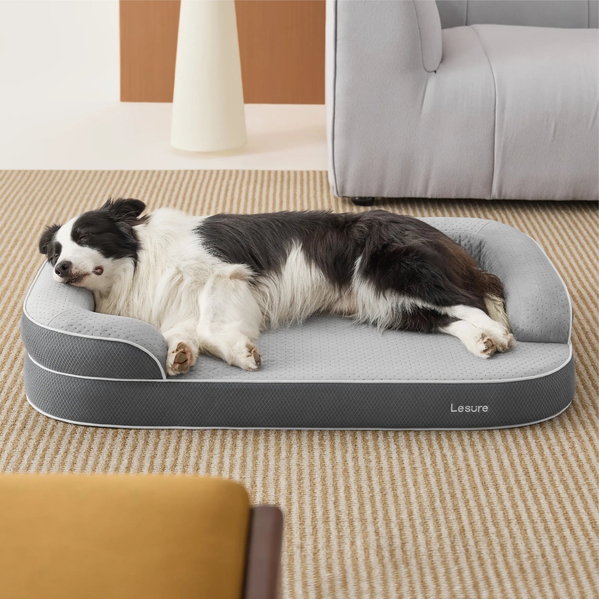 Lesure Realortho Dog Bed - Premium Orthopedic Support for Large & Senior Dogs with Waterproof Cover for Ultimate Comfort